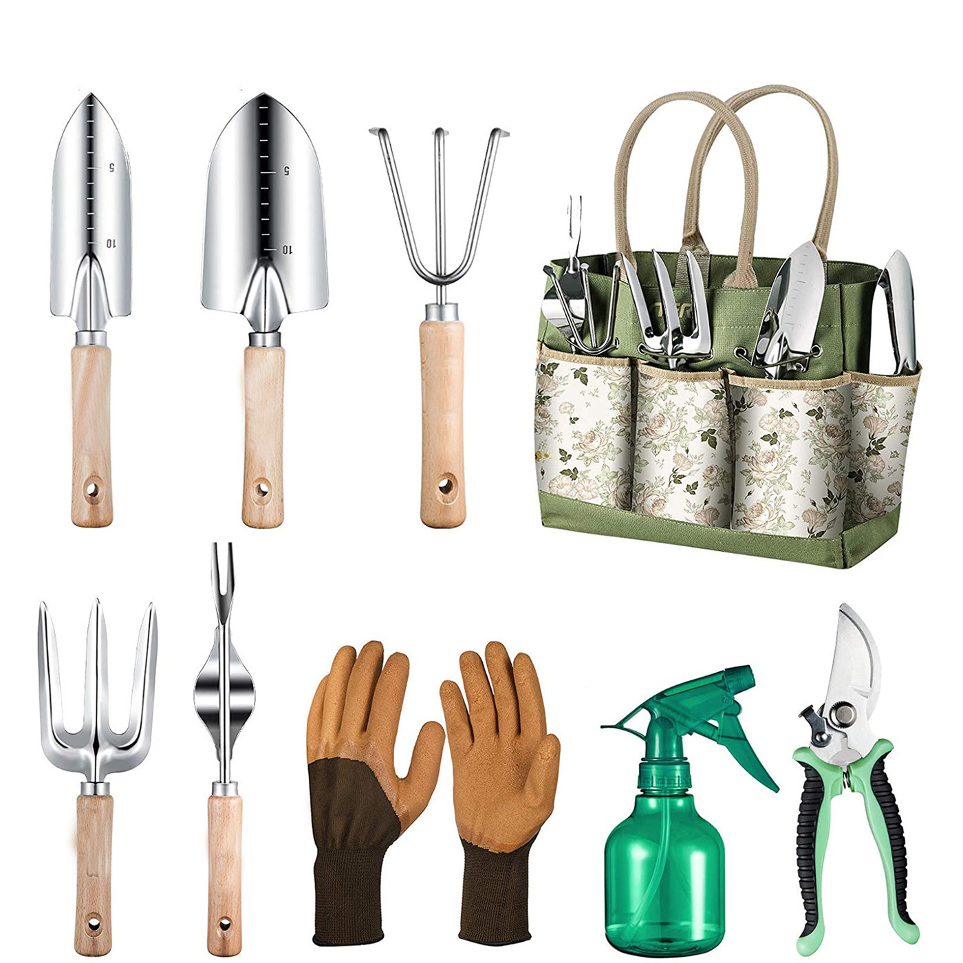 9-Piece Gardening Tool With He - Garden Gloves recension och pris