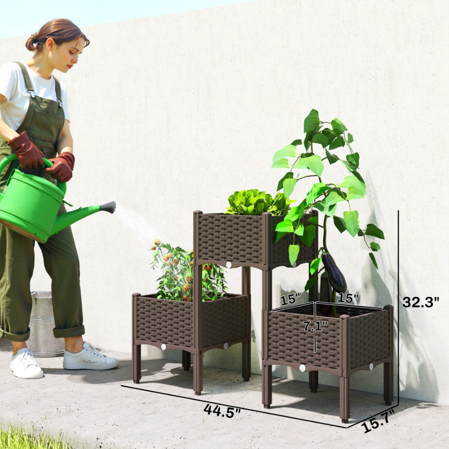 Plastic Raised Garden Bed with - Self Watering Planter recension och pris