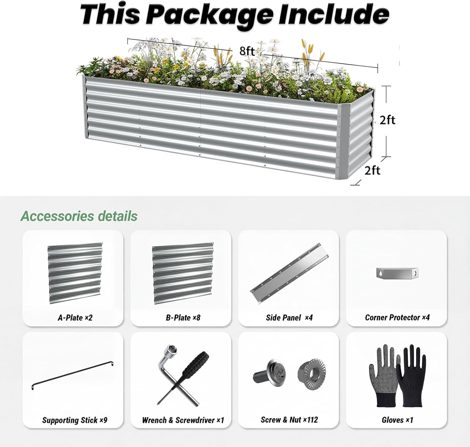 Outdoor Galvanized Raised Gard - Raised Garden Bed recension och pris