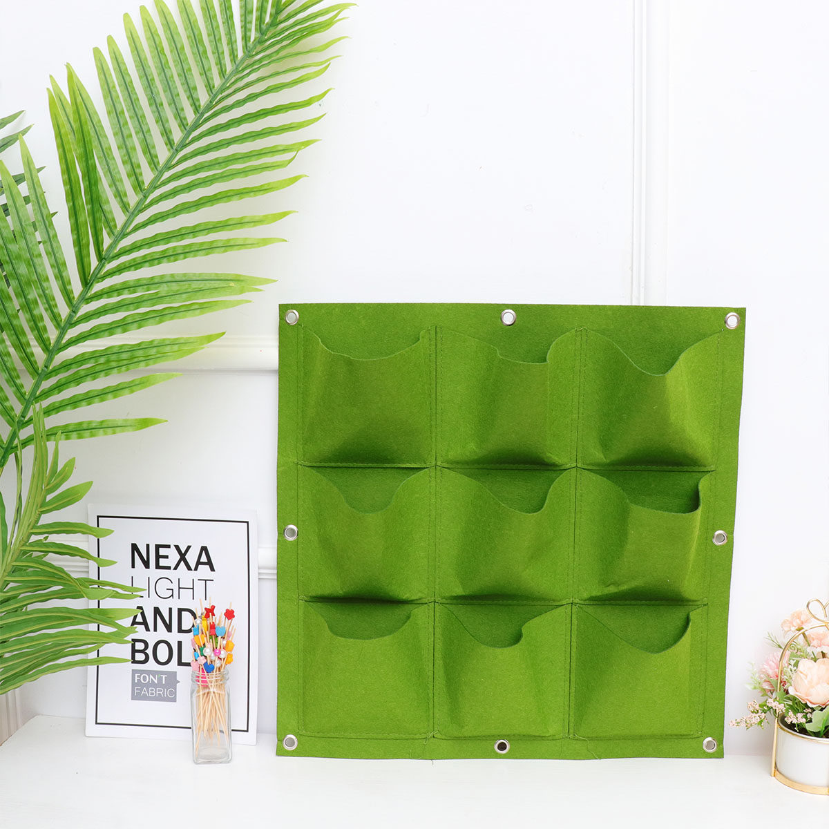 9-Pocket Wall Hanging Plant Ba - Indoor Herb Garden recension och pris