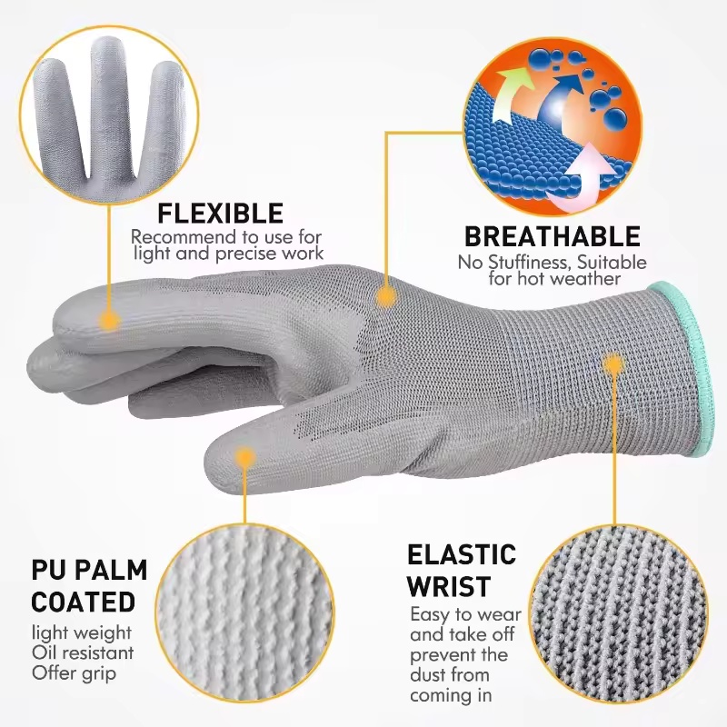 20PCS Safety Work Gloves PU Pa - Garden Gloves recension och pris