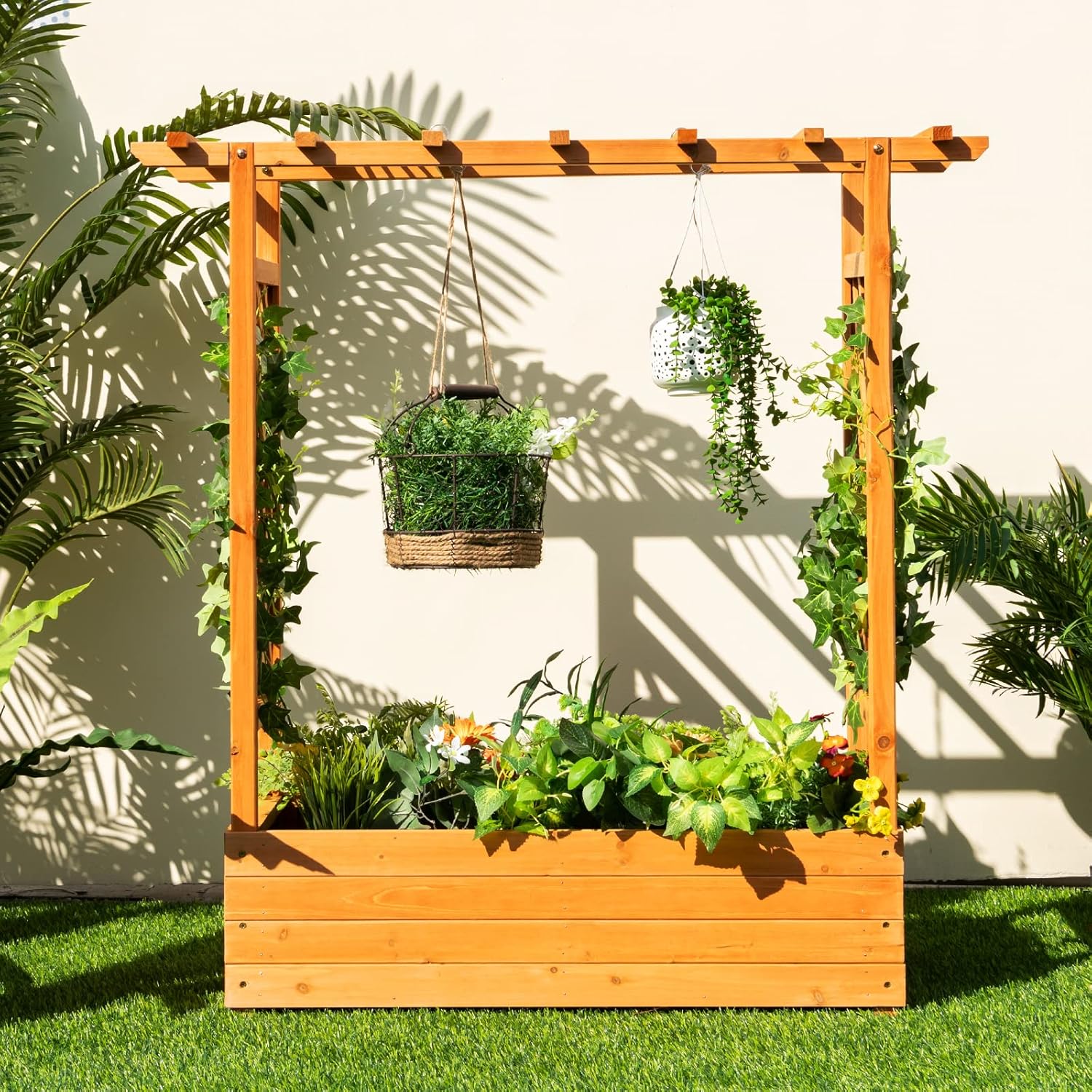 Wood Raised Garden Bed with Ar - Raised Garden Bed recension och pris