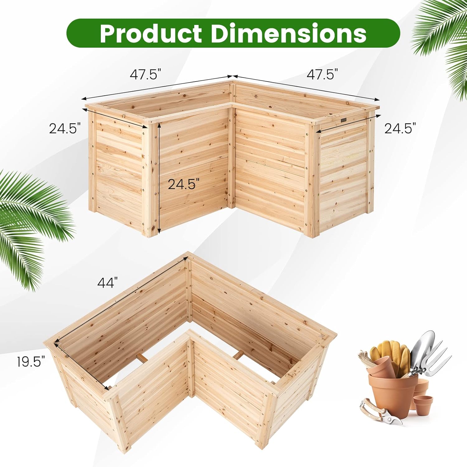 Outdoor Solid Wood Raised Gard - Raised Garden Bed recension och pris