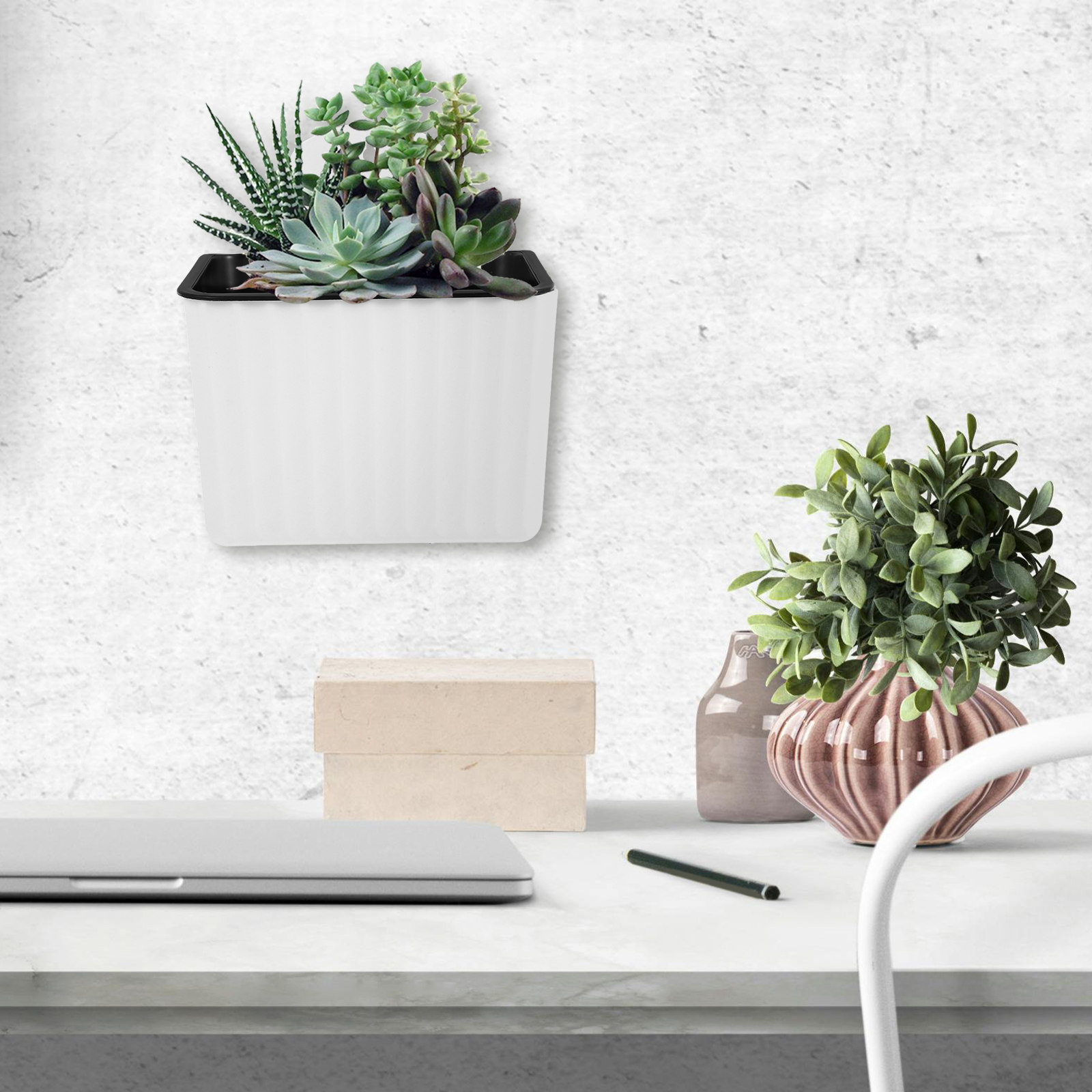 2Pcs Wall Mount Flower Pots Se - Self Watering Planter recension och pris