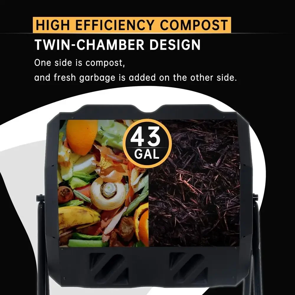 Dual Chamber 43 Gallon Rotatin - Compost Bin recension och pris