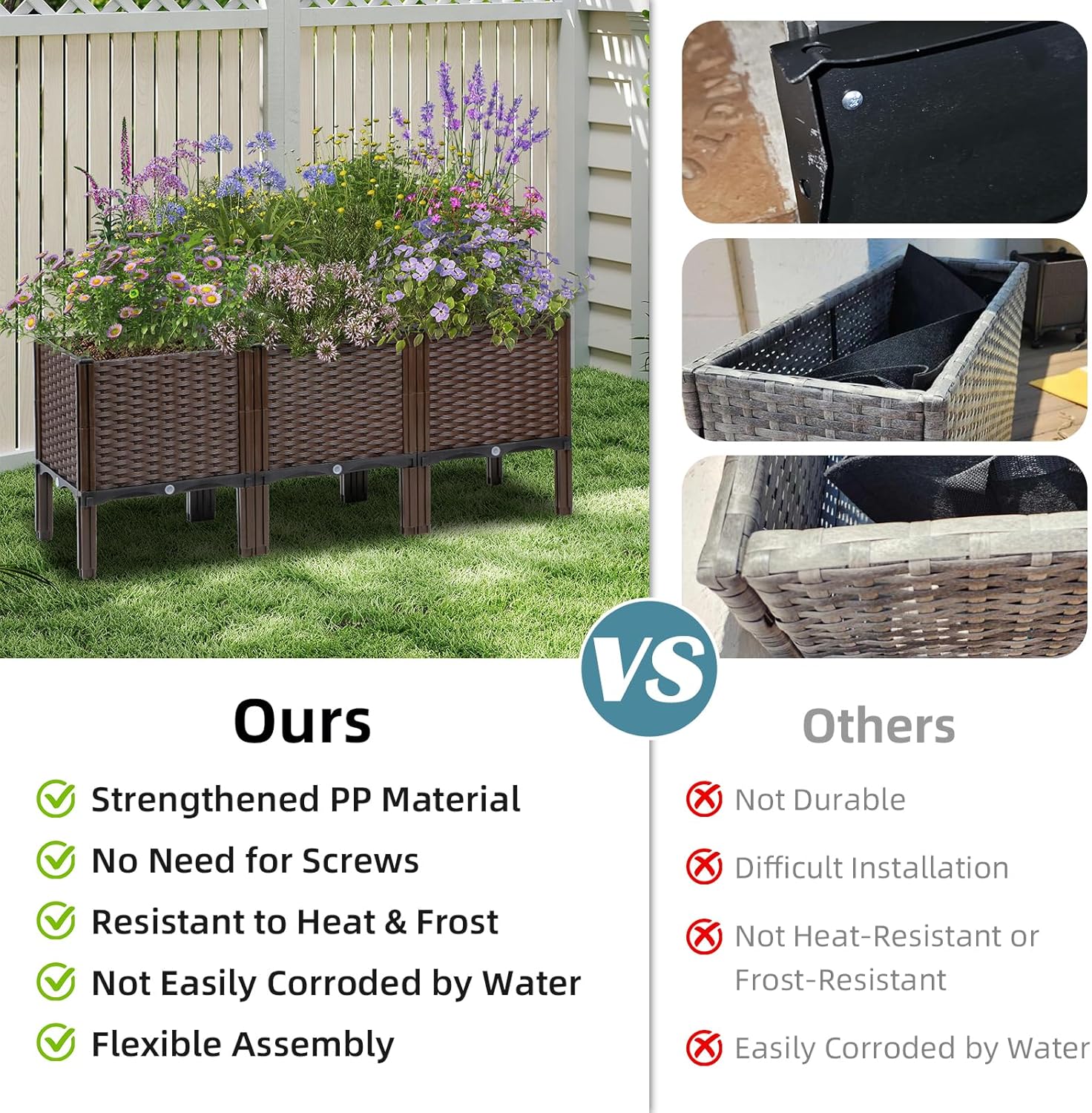 Outdoor Gardening Rattan Plant - Self Watering Planter recension och pris